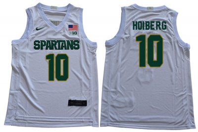 Men Jack Hoiberg Michigan State Spartans #10 Nike NCAA 2019-20 White Authentic College Stitched Basketball Jersey HX50Q20CQ